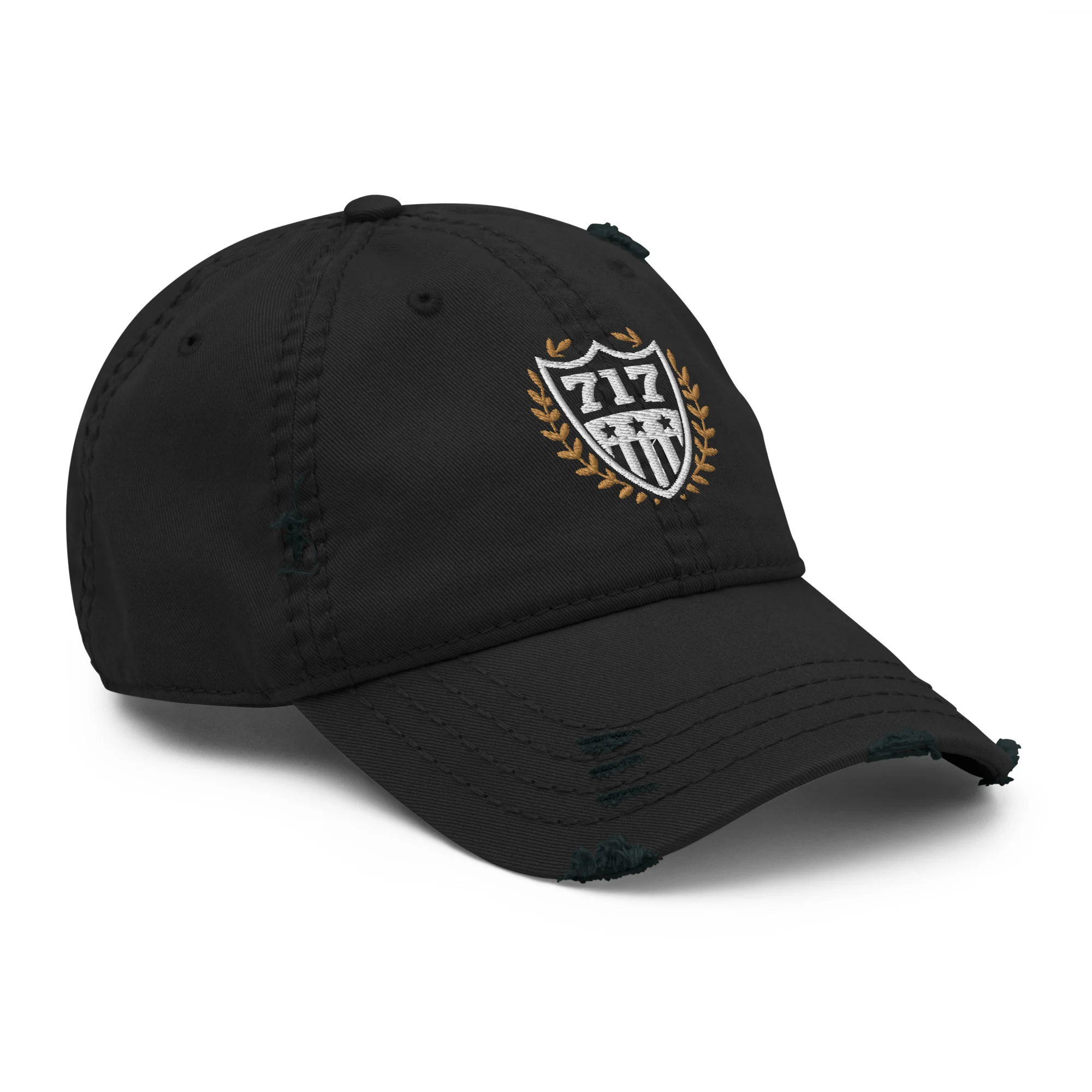 717 Crest Distressed Dad Hat - Image 3