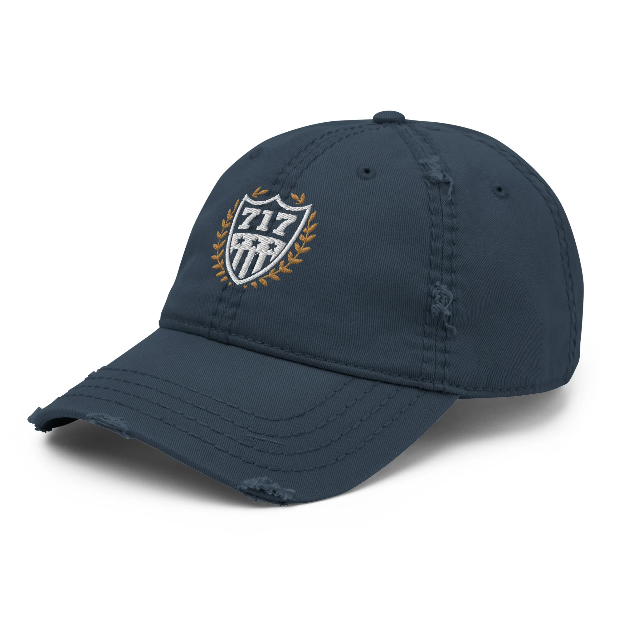 717 Crest Distressed Dad Hat - Image 5