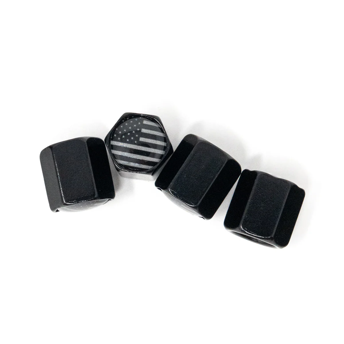 Black and White Flag Valve Stem Caps - Image 2