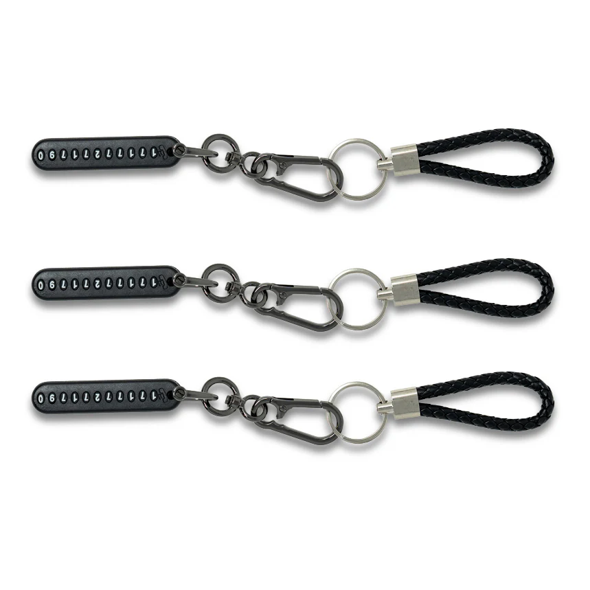 Customizable Black Braided Keychain Set – 3 Pack - Image 2