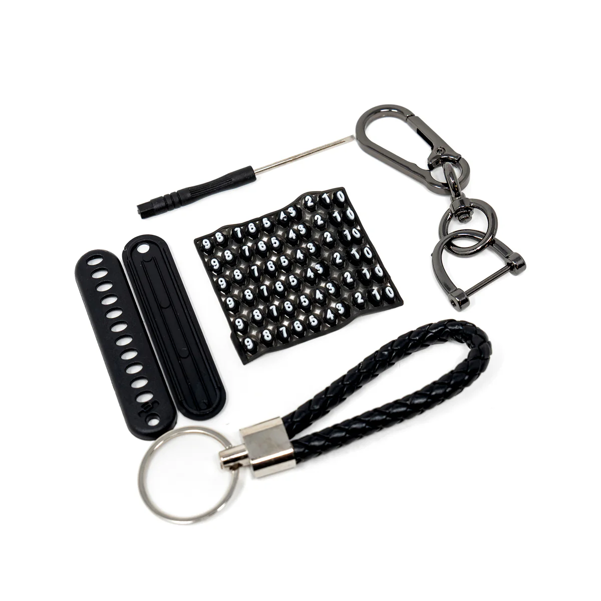 Customizable Black Braided Keychain Set – 3 Pack - Image 3