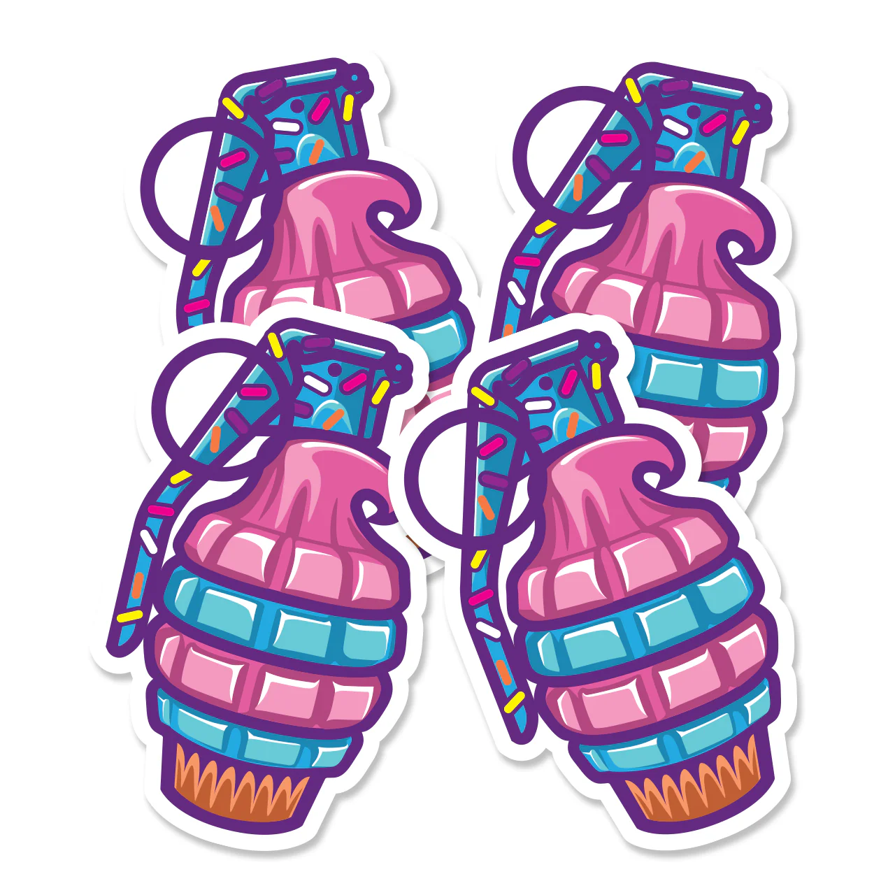 Frenchies Boom Cake Sticker - 4 Pack