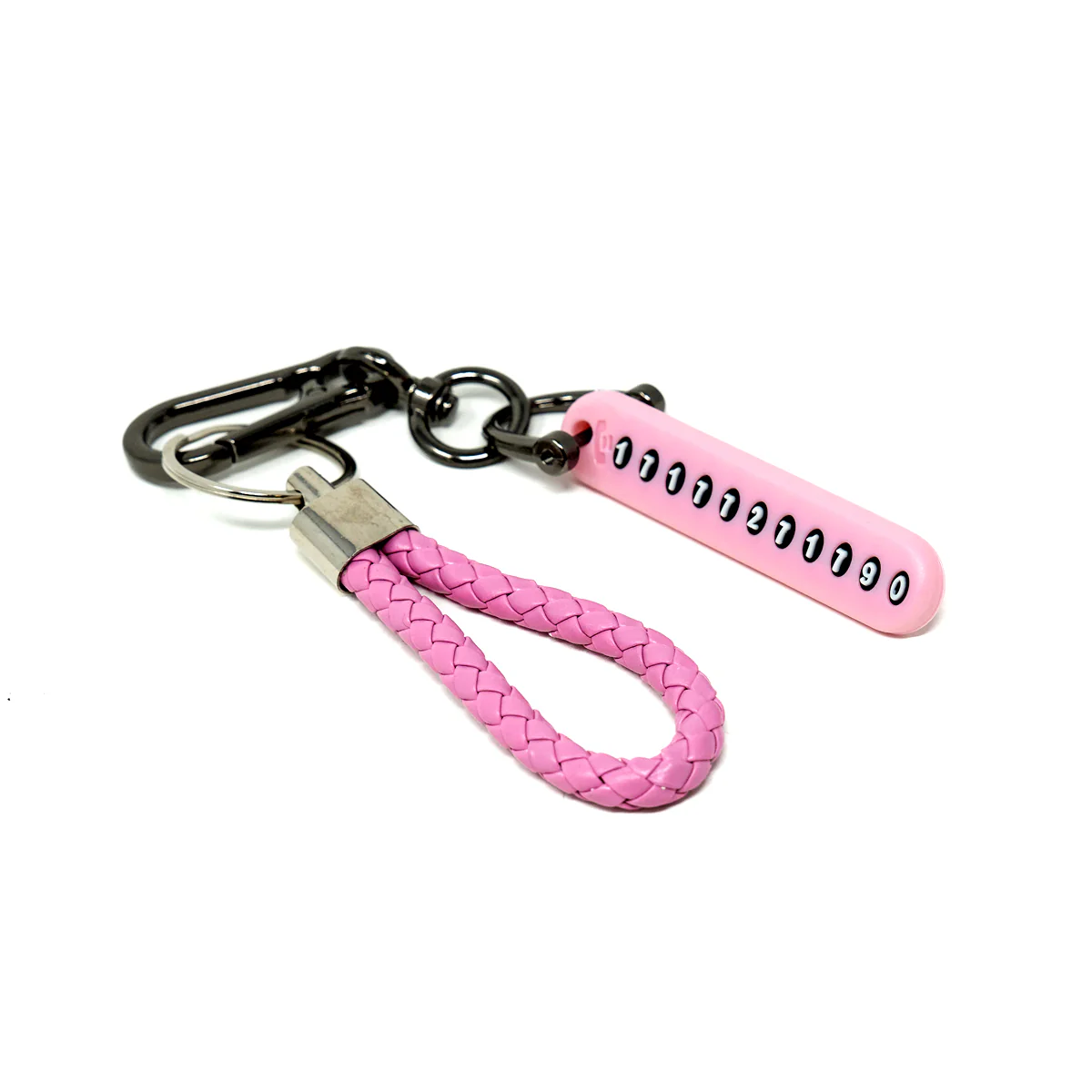 Customizable Pink Braided Keychain Set – 3 Pack - Image 4