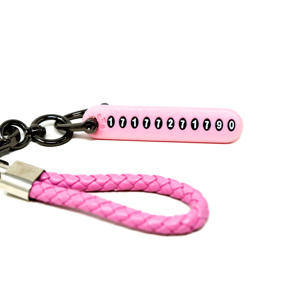 Customizable Pink Braided Keychain Set – 3 Pack - Image 5