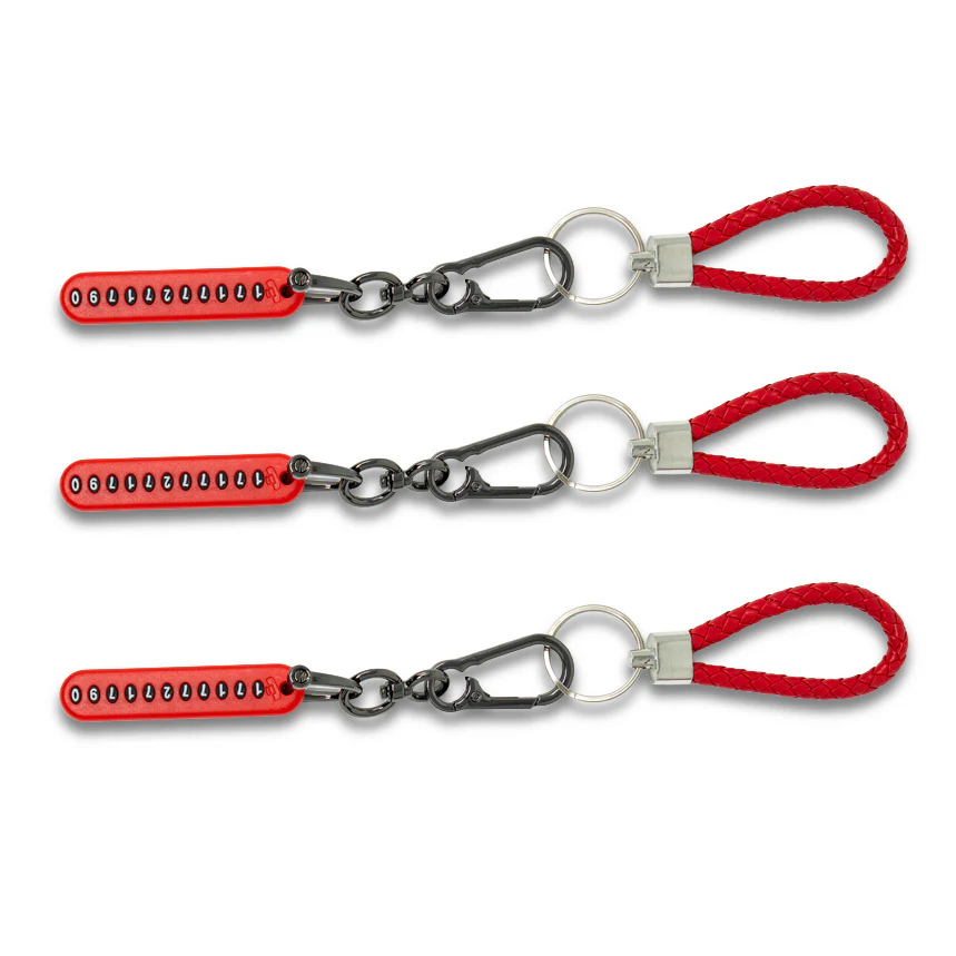 Customizable Red Braided Keychain Set – 3 Pack - Image 2