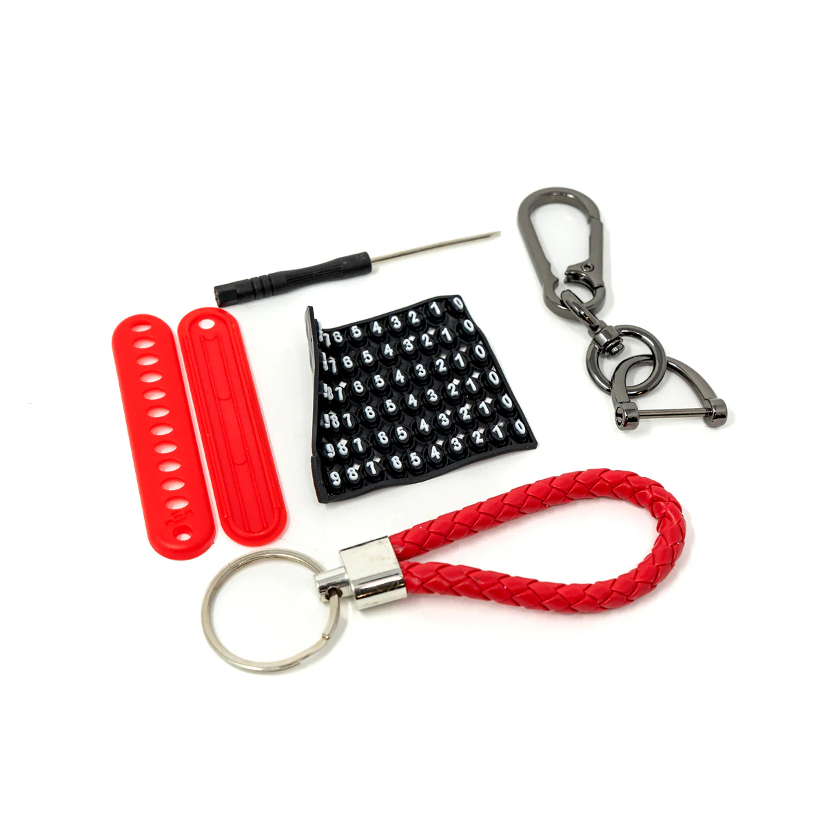 Customizable Red Braided Keychain Set – 3 Pack - Image 3